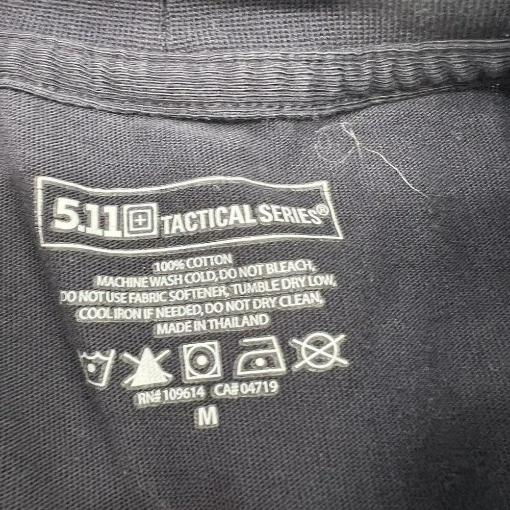 5.11 Tactical Series Long Sleeve Shirt Men's M Solid Black 100% Cotton